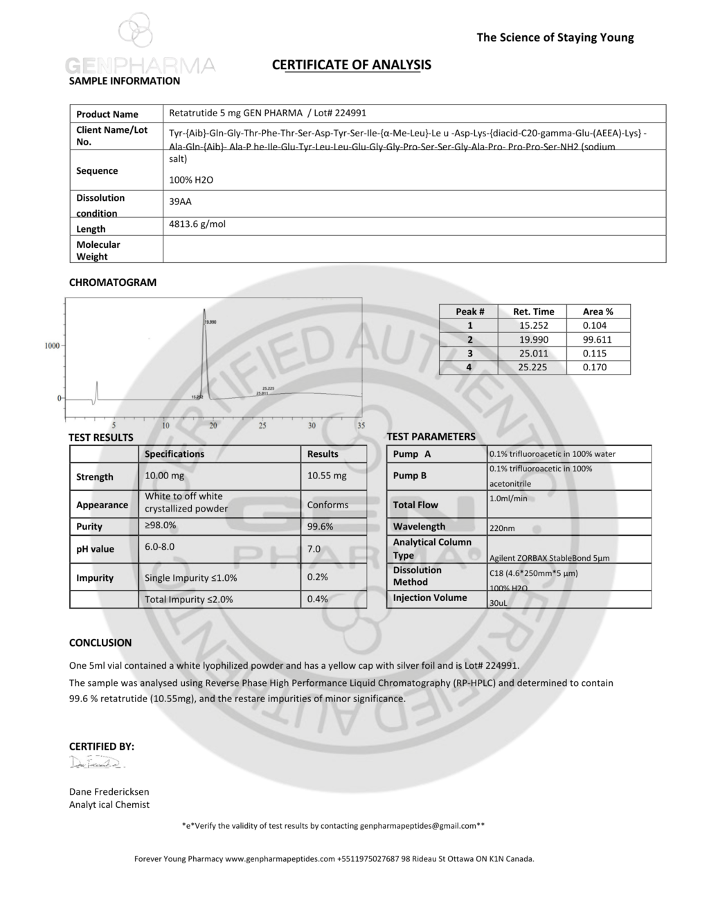 Retatrutide (GLP-1) 5mg Emagrecimento Genpharma - AES LABS