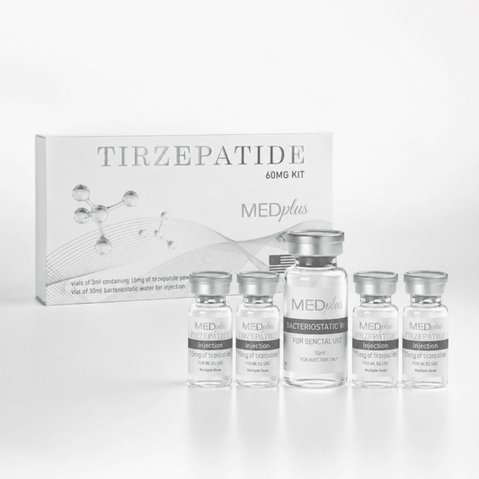 Medplus Tirzepatide 60MG 4 Vials 3mL + 1 Vial 10mL Água Bacteriostática