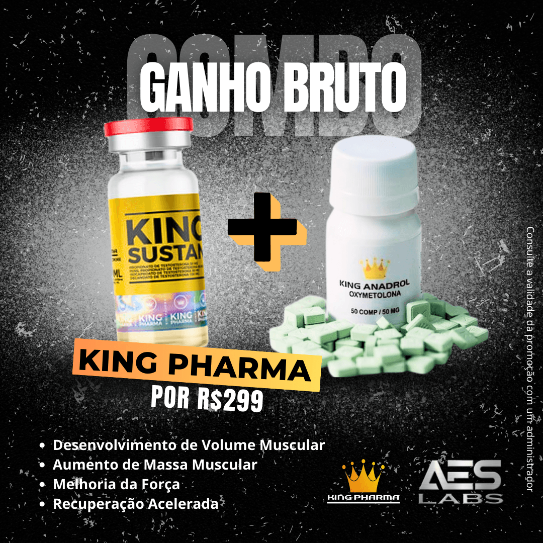 Combo Ganho Bruto 1 King Pharma Durateston + Hemogenin Oral