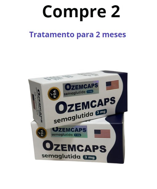 Combo 2 OzemCaps 3mg Semaglutida Oral - 2 Unidades - AES LABS 