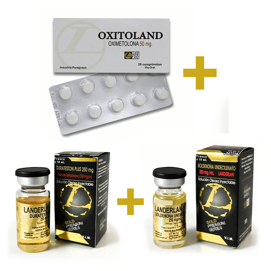 Kit LANDERLAN com esteroides anabólicos androgênicos, incluindo oxandrolona e boldenona para ciclistas.