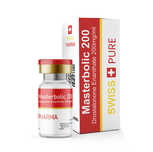 Frasco de Masterbolic 200 da AES LABS com 200mg/ml de Drostanolona Enantato, anabolizantes esteroides