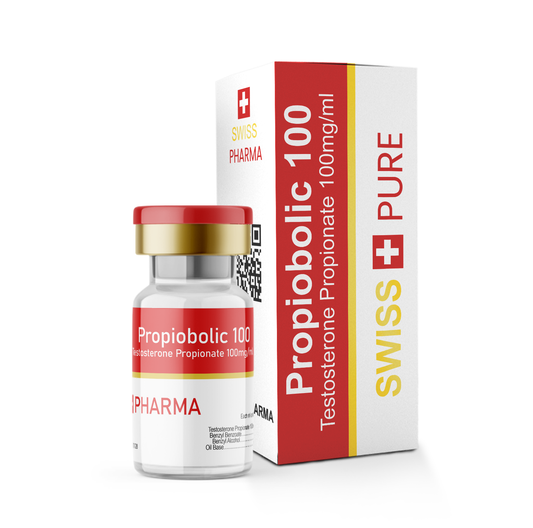 Frasco de Propibolic 100 da SWISS PHARMA com 100mg/ml de propionato de testosterona